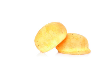 Black Sesame Bread Cookies on white background