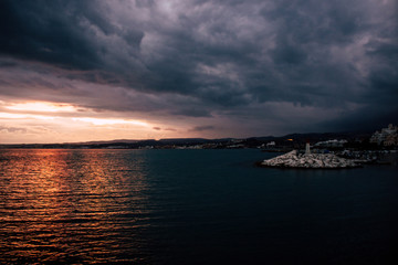 Storm. Storm in the port. Estepona, Malaga province, Andalusia, Spain. Picture taken – 25 december 2017.