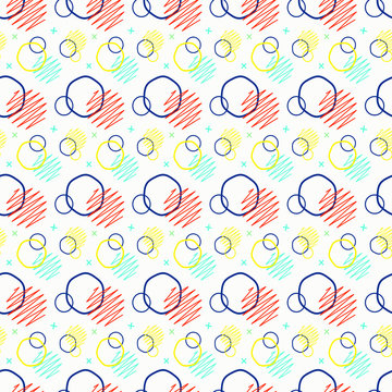Pattern seamless memphis retro style. Abstract vector seamless background. Memphis geometric pattern vintage pop art shapes. Modern minimal colorful trendy graphic good for fabric or cover print art.