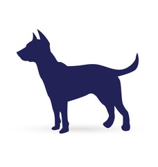 Blue dog silhouette icon