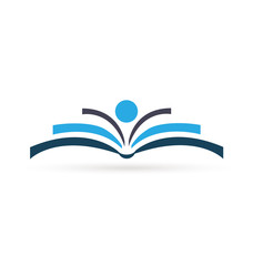 Abstract blue book logo