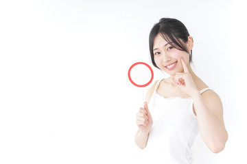 Cleansing young woman