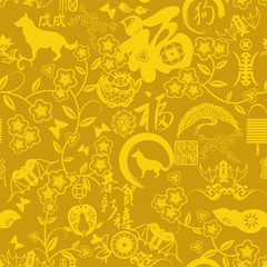 2018,the Chinese new year greeting background,happy the Chinese dog year