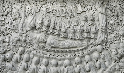 Sculpture of Buddha and disciples Chiang Mai Thailand