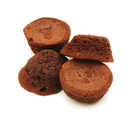 Chocolate chip brownies on white
