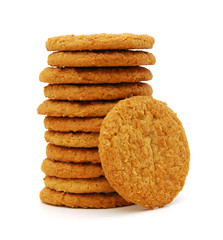 Oatmeal cookies on white background