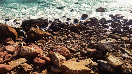 Rocks and Sea at Malibu Beach
