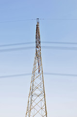 High voltage electric tower line