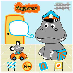Naklejka premium cartoon of play with funny animals