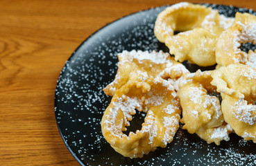 Chiacchere, typical Italian pastry used during the carnival,italy