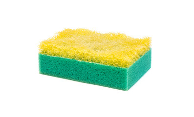 Sponge for dishes washing on white background