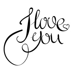 I LOVE YOU hand lettering