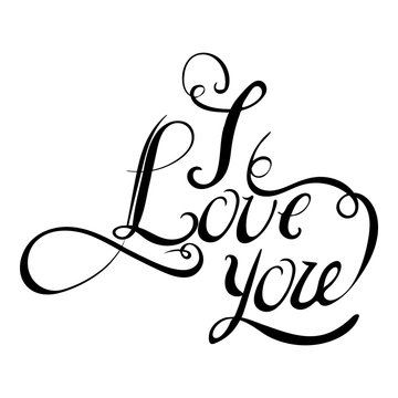 I LOVE YOU hand lettering