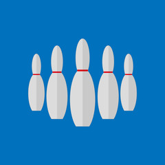 Simple Flat Style Bowling Pins Sport Vector Illustration Graphic