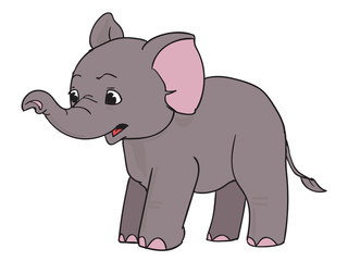 surprised elephant, cartoon