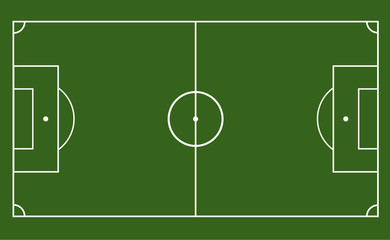 green field with soccer games strategy. football field or soccer field template.