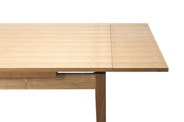 solid wood table isolated on the white background.