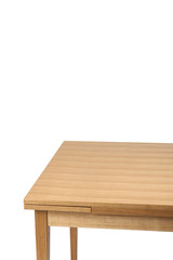 solid wood table isolated on the white background.