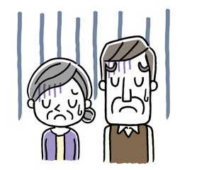 シニア夫婦：落ち込む、体調不良、病気
