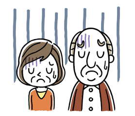 シニア夫婦：落ち込む、体調不良、病気
