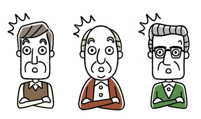 シニア男性：驚く