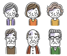 シニア男性とシニア女性：落ち込む