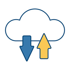 Cloud computing technology icon vector illustration graphic design