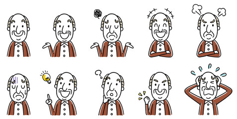 Naklejka premium シニア男性：セット、バリエーション