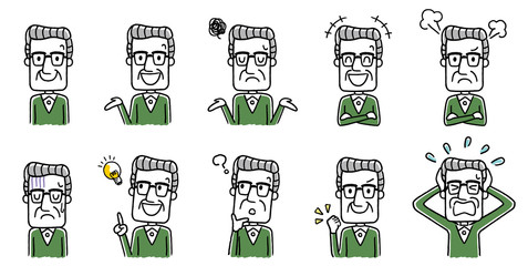 シニア男性：セット、バリエーション