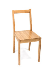 solid wood chair isolated the white background.