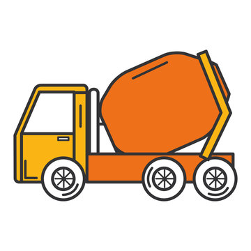 concrete mixer truck icon vector illustration design