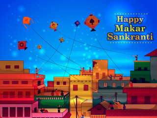 Happy Makar Sankranti religious festival of India celebration background