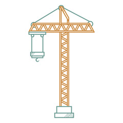 construction crane tower icon vector illustration design