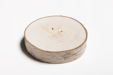birch solid wood isolated the white background.