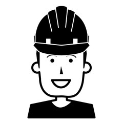 construction worker with helmet vector illustration design