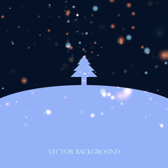 Background with tree and bokeh, vector