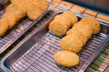 Japanese potato croquette for sale in market