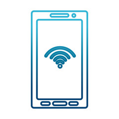 Smartphone with wifi signal icon vector illustration graphic design