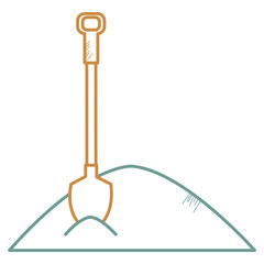 sand with shovel icon vector illustration design