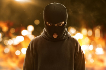 Terrorist wearing a mask