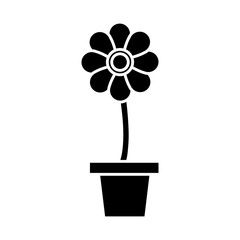 Flower in pot symbol icon vector illustration graphic design