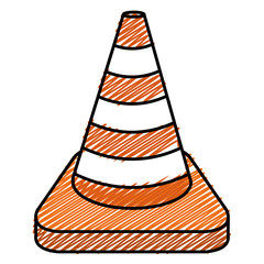 construction cone isolated icon vector illustration design