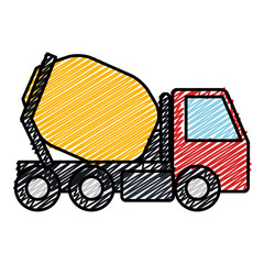 concrete mixer truck icon vector illustration design