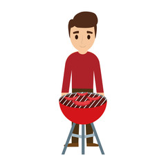 man with barbecue grill  vector illustration