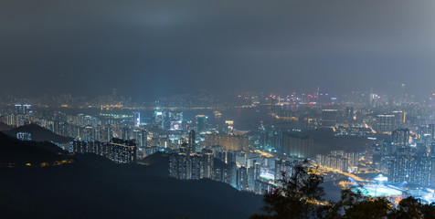 Kong Harbour And Skyline From Kowloon Peak 