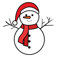 christmas snowman kawaii character vector illustration design