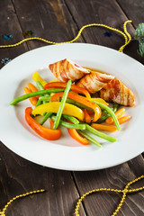 stuffed chicken with vegetables