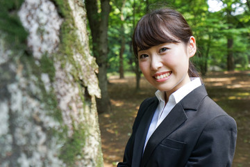 Smiling job-hunting student in suit 