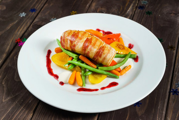 stuffed chicken with vegetables