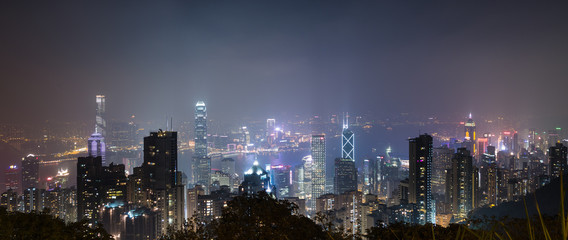 Obraz premium Panoramę miasta Hongkong